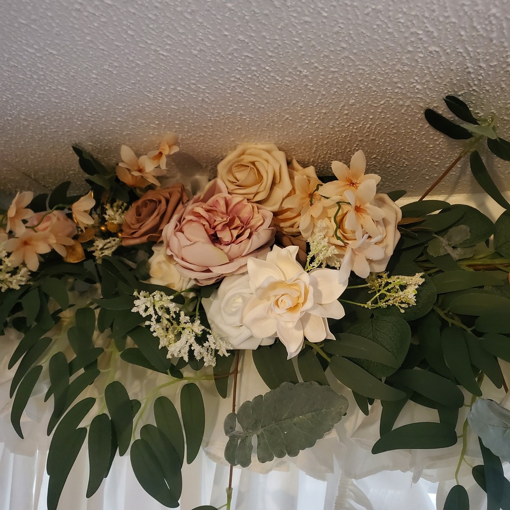 Lings Moment 9FT Dusty Rose Eucalyptus Flower Garland Wedding Arch Decor Blush